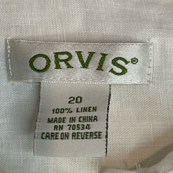 Orvis 100% Linen Women's Everyday Boyfriend Button Down Size XL White - Picture 7 of 10